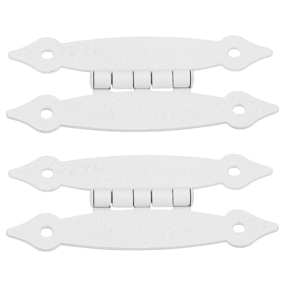 WHAMVOX 2 Pcs Butterfly Hinge Cabinet Hinges Carved Decorative White