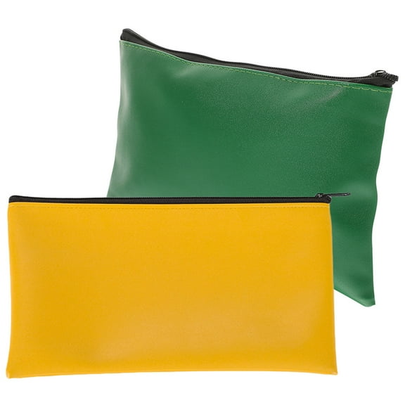WHAMVOX 2 Pcs Cash Bags with Zipper Pouch Documents Bank Deposit Office