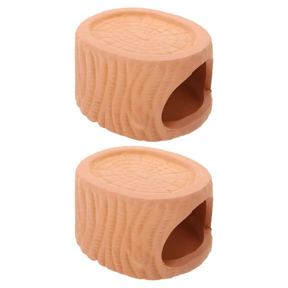WHAMVOX 2 Pcs Ceramic Fish Tank Stone Cave for Decoration Durable and Safe for Freshwater Environment
