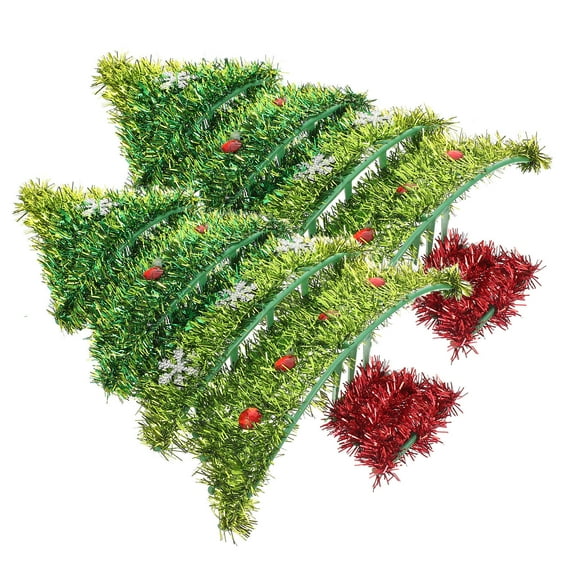 WHAMVOX  2 Pcs Christmas Tree Glitter Flower Lantern Decoration Fringed Design