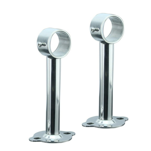 WHAMVOX 2 Pcs Closet Hanging Rod Adjustable Tension Mounting Heavy Silver