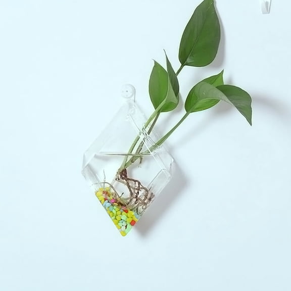 WHAMVOX  2 Pcs Container Terrarium Glass Vase Eye-catching Rhombus