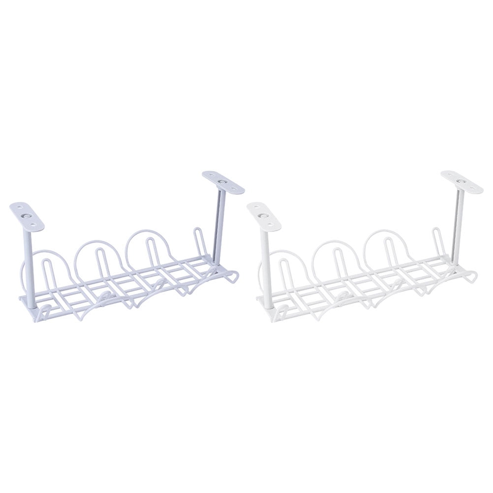 WHAMVOX 2 Pcs Cord Organizer under Desk Insert Storage Rack Cable Tray ...