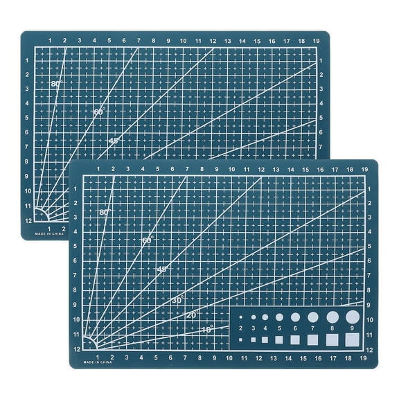 SEWCHICS Cutting Mat Green ABS 2Pcs For Crafting Sewing Diy Activities 14.5x21In