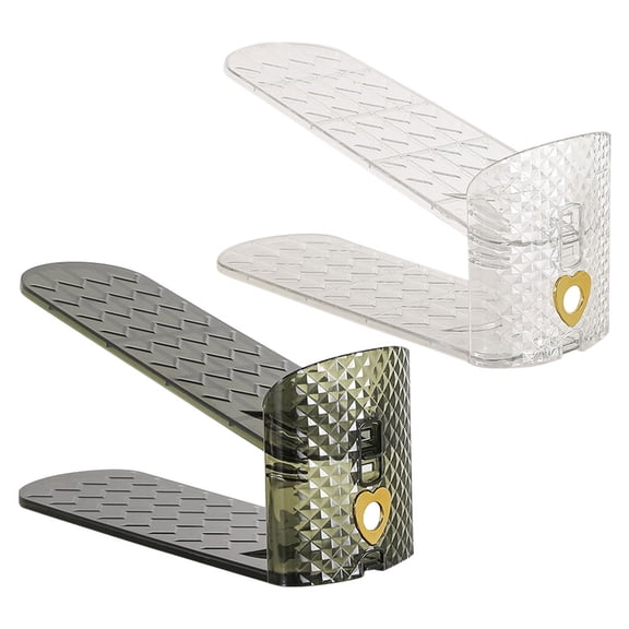 WHAMVOX 2 Pcs Double Layer Shoe Rack Hallways Slots Organizer Cabinet