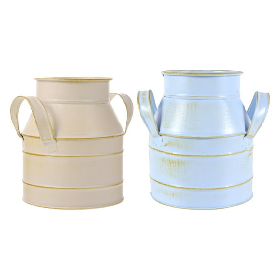 WHAMVOX 2 Pcs Double-eared Flower Bucket Creative Flower Bucket Work 14.5X12CM