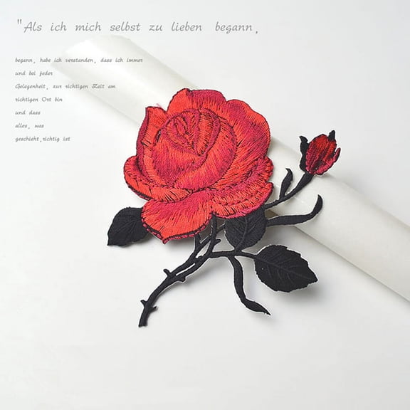 WHAMVOX  2 Pcs Embroidered Sewing Patch Embroidery Rose Roses Patches