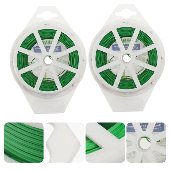 ROMANSENTIAL Garden Tie Wire Plastic 2Pcs 11.8In Round Spool