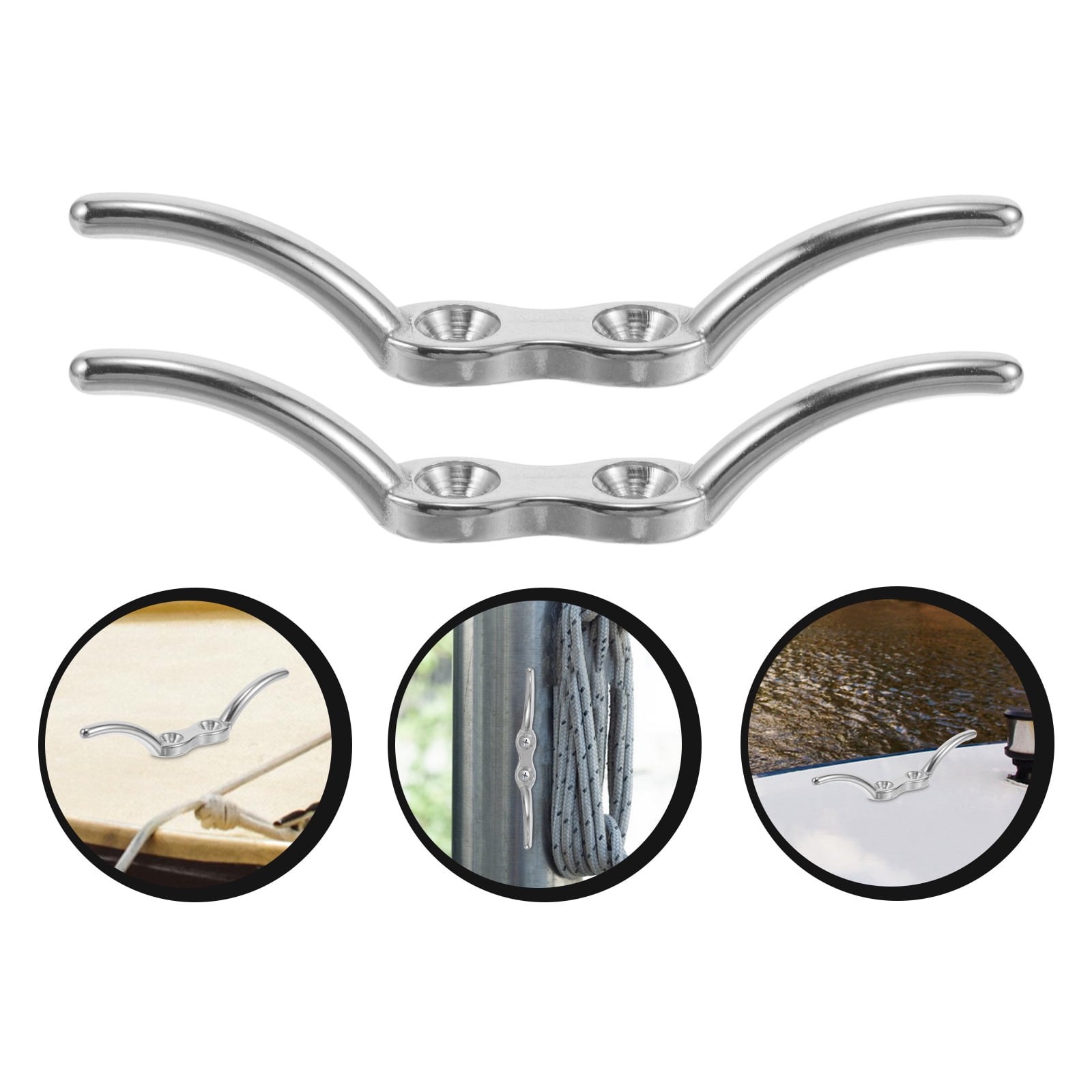 5" 125mm Stainless Steel Boat Flagpole Cleat Hook Deck Cleat Rope Cleat Handle Universal For Marine Boat Ship
