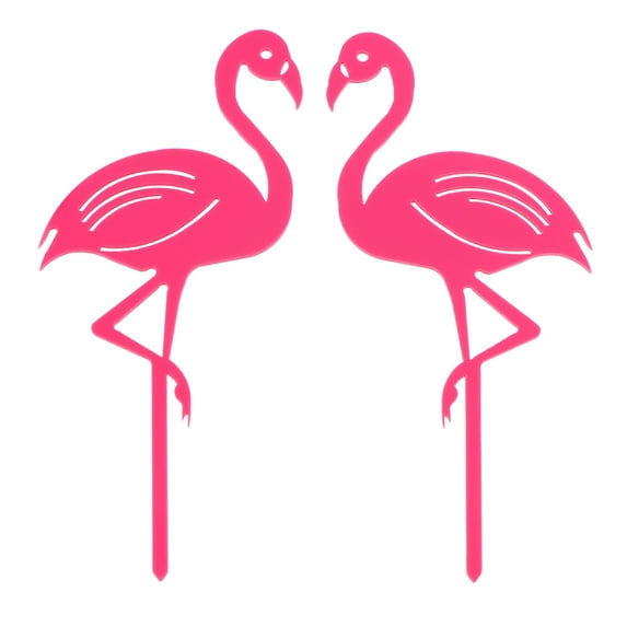 DECORNIJIA birthday cupcake toppers Flamingo Shaped Cupcake Picks Pink Decoration 2 Pcs