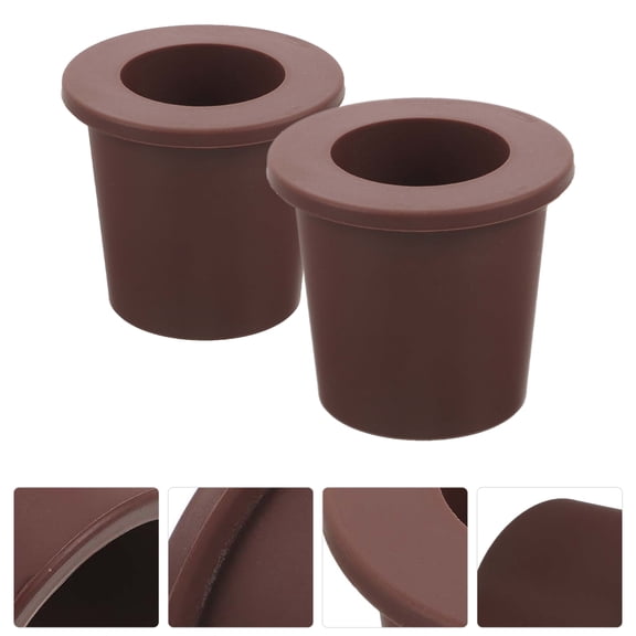 WHAMVOX 2 Pcs Garden Parasol with Base Included Patio Plug Light Brown