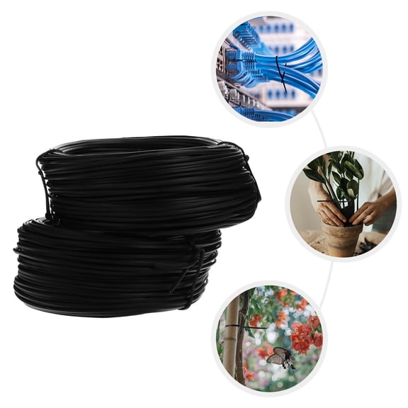 WHAMVOX 2 Pcs Gardening Tie Galvanized Wire Gardening Cable Ties 7000X0.75CM Black