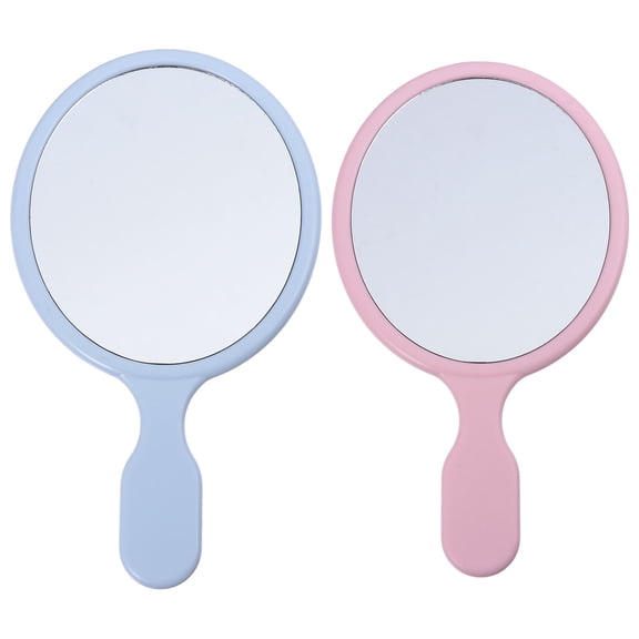 WHAMVOX 2 Pcs Handheld Vanity Mirror Make Folding Miss Travel