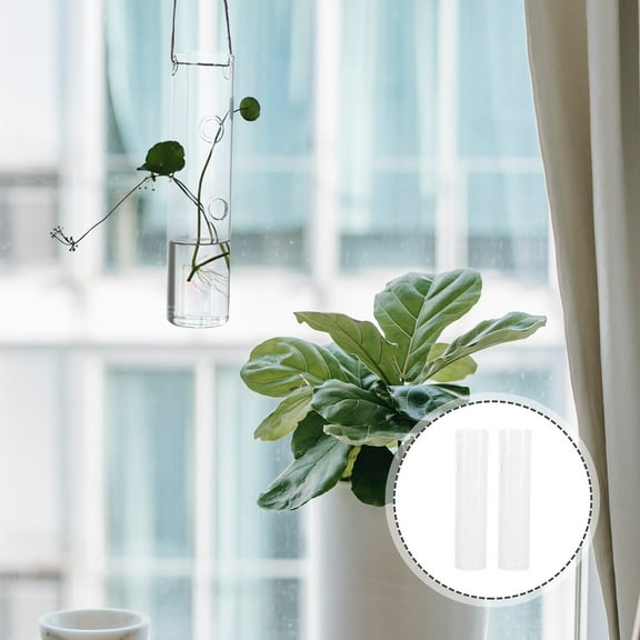 WHAMVOX 2 Pcs Hanging Suspending Glass Vase Windowsill Decoration 20x4.5cm