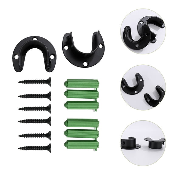 WHAMVOX 2 Pcs Wall Mounted Closet Rod Brackets Heavy Duty Holder for Closet Rods and Clothes Hanging