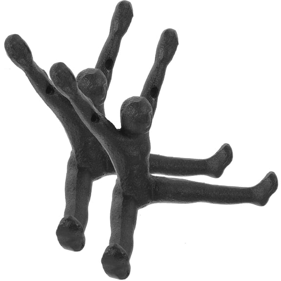 KAJNBN Rustic Wall Hook Black Cast Iron 2Pcs 6.48X4.72X4.72in
