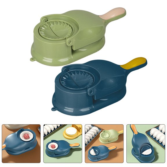WHAMVOX 2 Pcs Household Double Head Dumpling Maker Mould Making Tool Pressing Function
