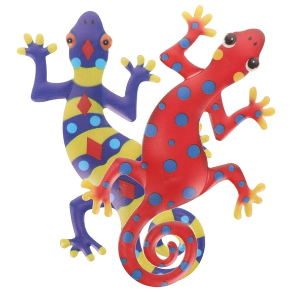 WHAMVOX 2 Pcs Indoor Outdoor Crafts outside Lizard Sculptures Art Wall Decor