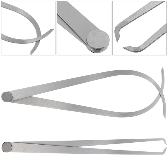 WHAMVOX  2 Pcs Inner and Outer Caliper Set Steel Modeling Tools for Mechanics Silver