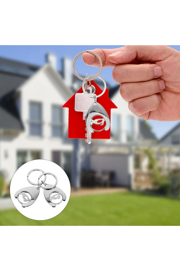 2 Pcs Key Ring Carabiner Small Metal Keychain Shopping