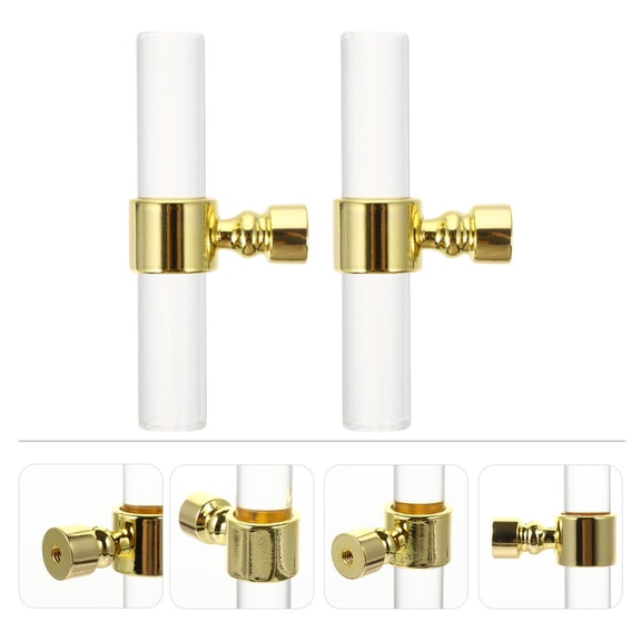 FESTFENDS Golden Acrylic and Zinc Alloy Cabinet Knobs, Fingerprint Resistant 2Pcs