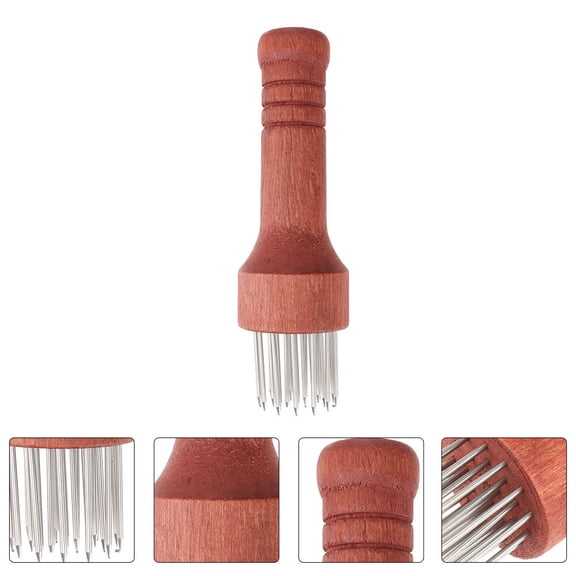 HOOWIFFY Meat Tenderizer Dark Red Wood 2Set 6.7X1.4In
