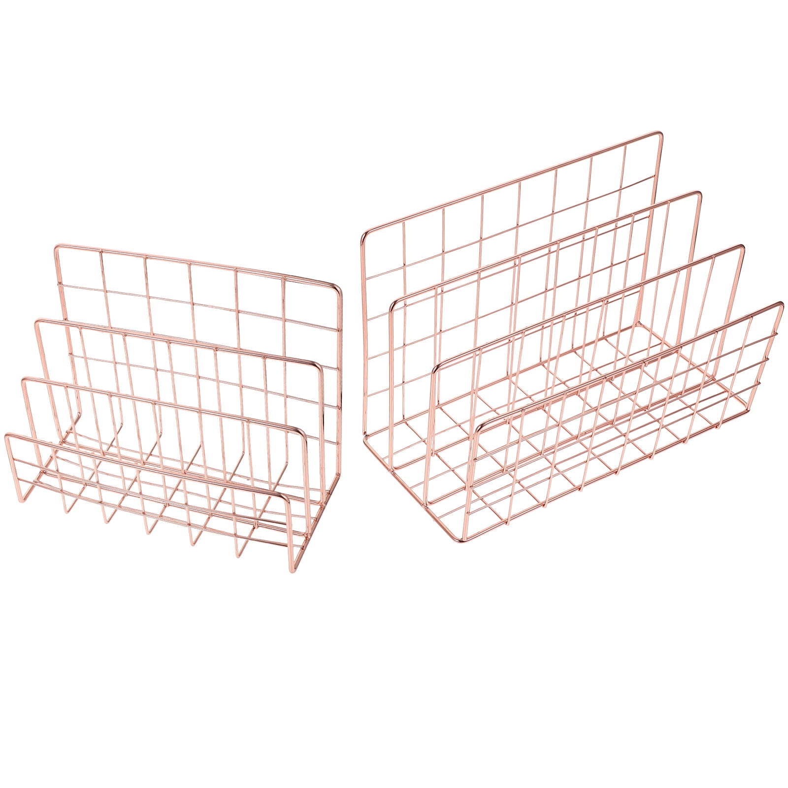 WHAMVOX 2 Pcs Metal Book Stands Magazine File Holder Shelf Decor Rack ...