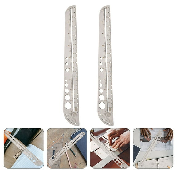 Luxshiny 2Pcs Stainless Steel Scale Ruler with Clear Gauging Marks for Carpenter and Outdoor Use