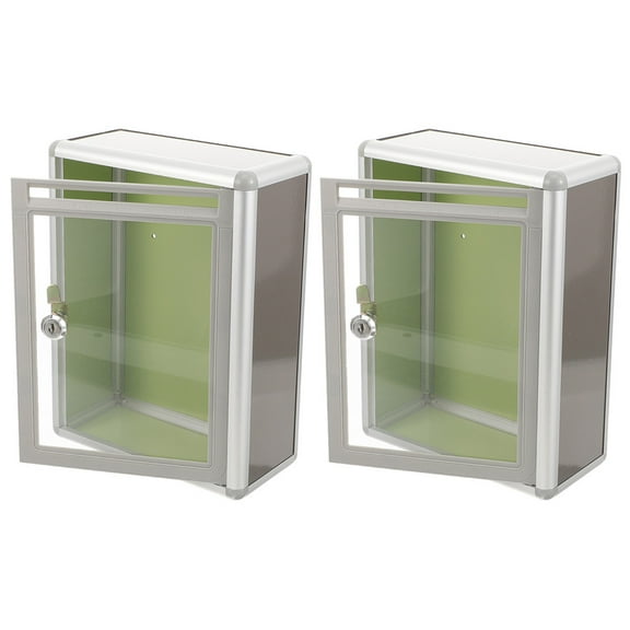 WHAMVOX 2 Pcs Modern Mailbox Wall Mount Transparent Office