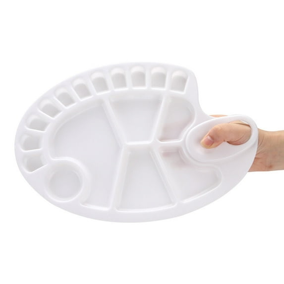 Luxshiny Color Mixing Pigment Plate White Plastic for Palette 2Pcs