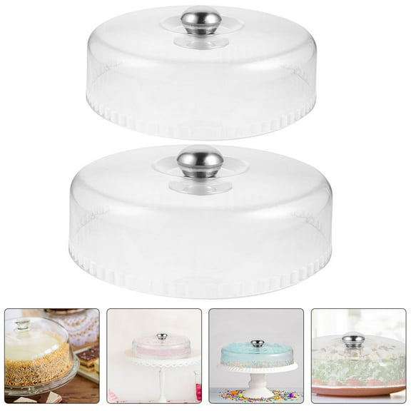 WHAMVOX 2 Pcs Plastic Cake Dome Food Covers Cupcake Clear Transparent