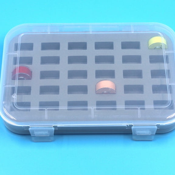WHAMVOX 2 Pcs Plastic Holder Thread Bobbins Sewing Case