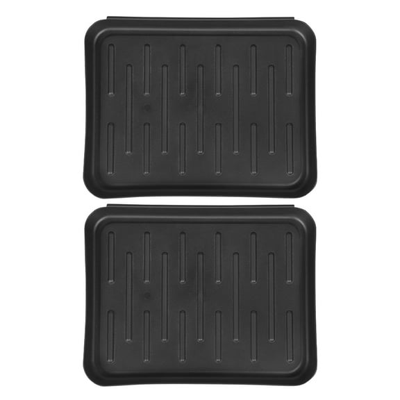 WHAMVOX  2 Pcs Plastic Trays for Plants Stuff Storage Machine Plate Grid Black
