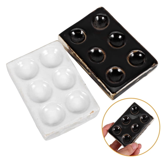 SEWCHICS Laboratory Plates Ceramic Reaction Plate White 2Pcs 3.18X2.04X0.39In