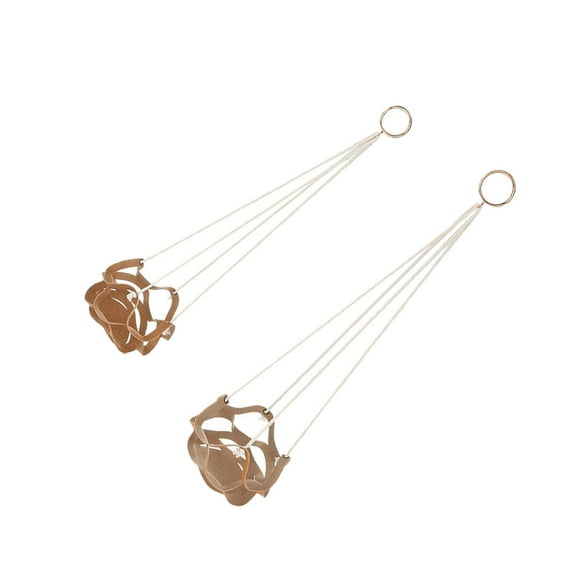 WHAMVOX  2 Pcs Potted Hanging Basket Indoor Plant Plants Office Light Brown
