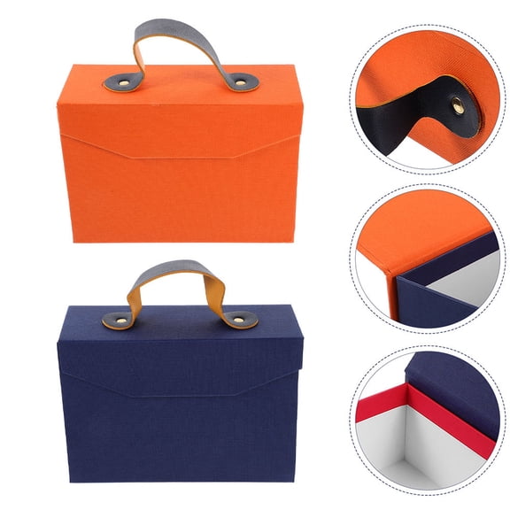 WHAMVOX 2 Pcs Present Storage Case Lid Organizer Boxes with Lids for Presents