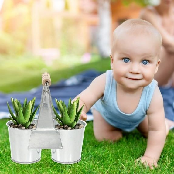 WHAMVOX 2 Pcs Retro Flower Holder Planters for Indoor Plants Arrangement Container Farmhouse