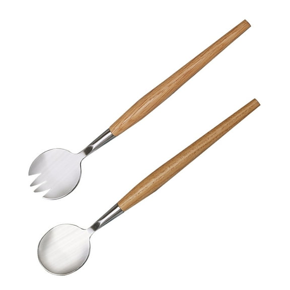 HEANUJJ Stainless Steel Salad Serving Utensils 2 Pieces Kitchen Salad Servers for Everyday Meals