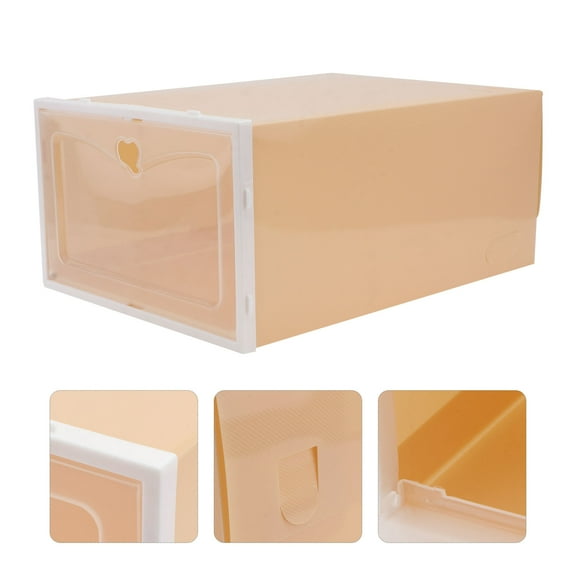 WHAMVOX 2 Pcs Shoe Boxes with Lids Storage Cabinet Office