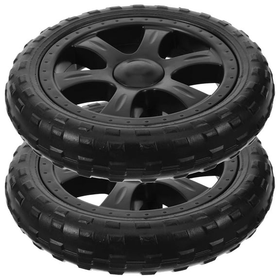 WHAMVOX  2 Pcs Shopping Cart Wheels Baby Garbage Can Black Plastic 17.00X17.00X3.50CM