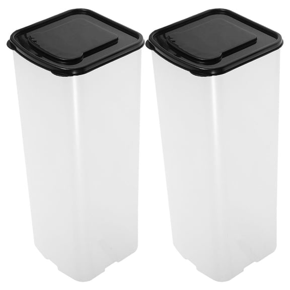 DECORNIJIA Countertop Bread Saver Bread Storage Container Plastic Black 2Pcs