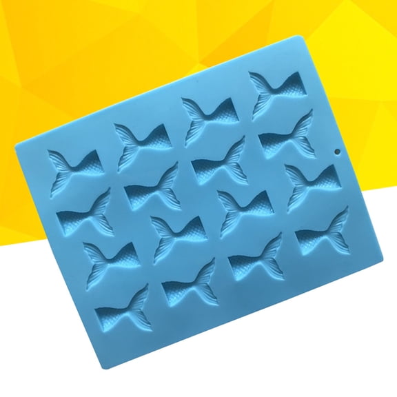 WHAMVOX 2 Pcs Silicone Fondant Mold Shapes for Cakes Baking Mold Fish Tail Mold Blue