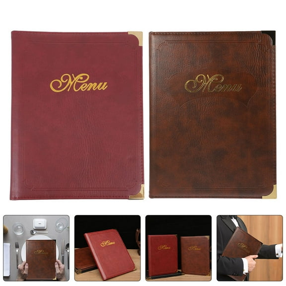 WHAMVOX  2 Pcs Simple Meal Menu Folder Holder Book Restaurant Covers