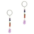 thumbnail image 1 of WHAMVOX  2 Pcs Small Crystal Stone Keychain Fashion Chic Delicate Colorful, 1 of 8