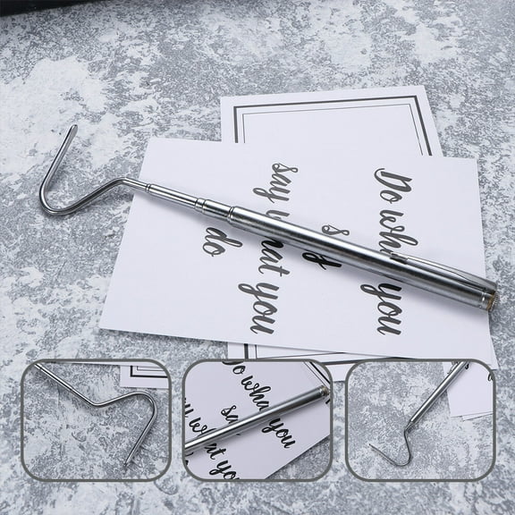 WHAMVOX 2 Pcs Small Telescopic Snake Hook Reptile Hook 4.5X68CM Silver