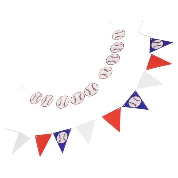 WHAMVOX  2 Pcs Sports Party Decorations Baseball Pennant Banner Baby