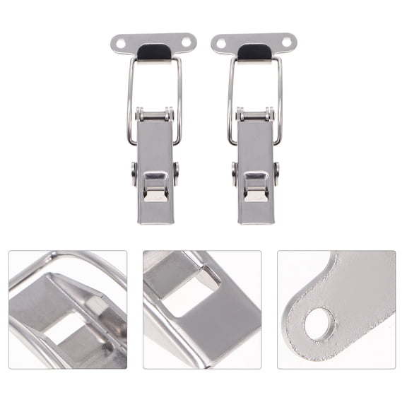 WHAMVOX 2 Pcs Stainless Buckle Lock Self-locking Cabinet Smooth Hasp Operation