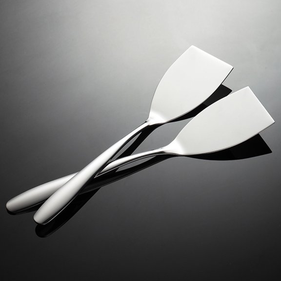 WHAMVOX 2 Pcs Stainless Steel Frying Spatula Grease Mini Cooking Spatulas