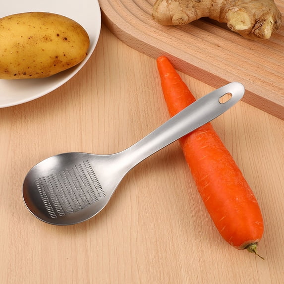 WHAMVOX 2 Pcs Stainless Steel Ginger Grinder Cheese Grater and Graters Silver