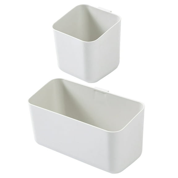 WHAMVOX 2 Pcs Storage Wall Mount Container 20X10.5X9CM White